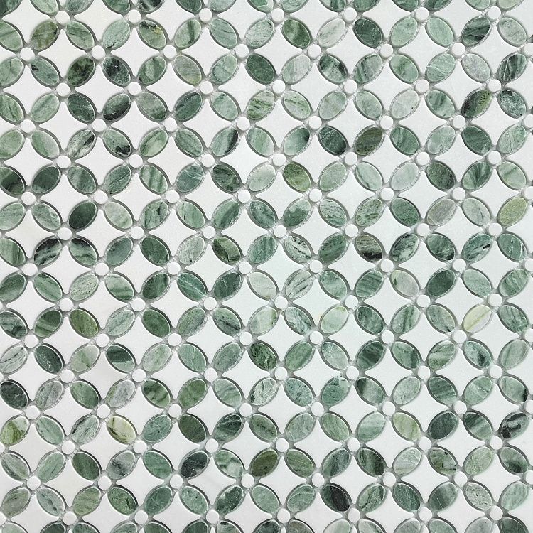 Raggio Verde Flower Marble Mosaics